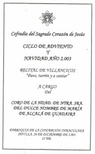 Año 2003. Concierto en la Hdad. del Sagrado Corazón de Nervión (Sevilla)