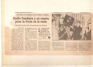 Año 1991. Entrega del disco de Oro Feria de Alcalá Caseta de Radio Guadaira